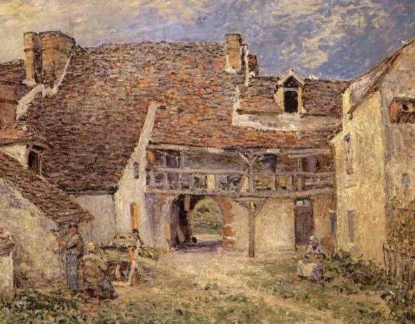 Alfred Sisley Courtyard of Farm at St-Mammes oil painting image
